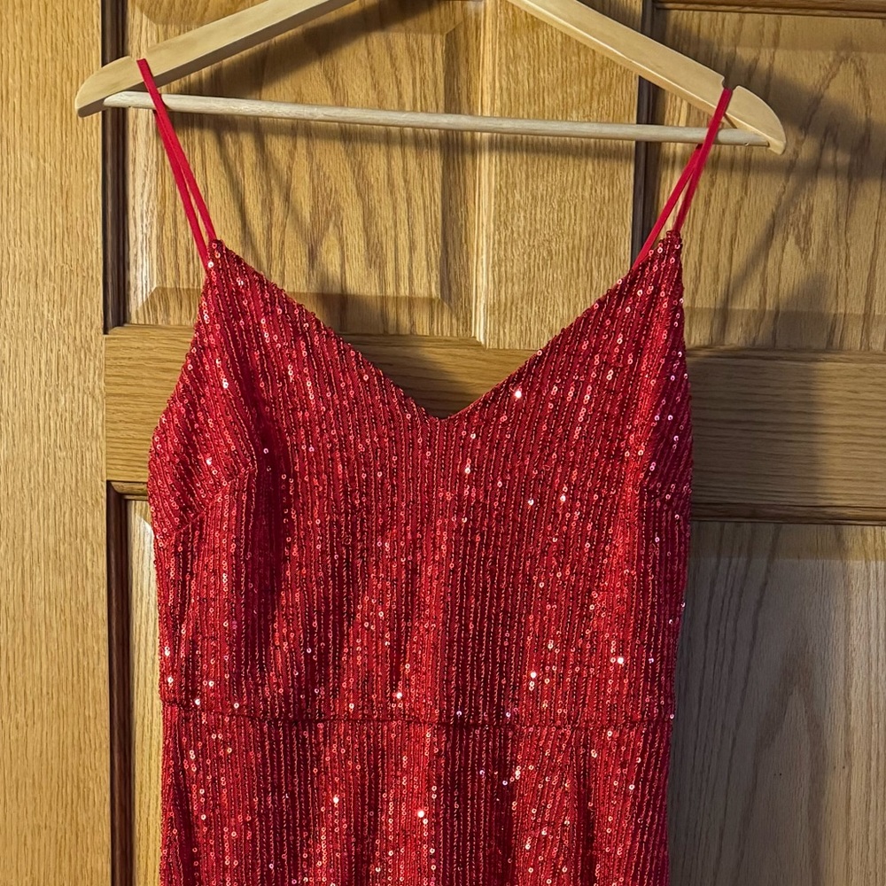 Elegant Red Sequin Dress